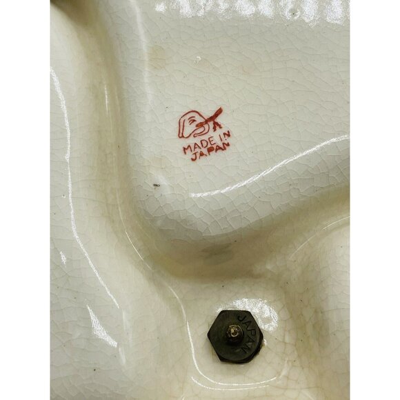 Vtg Floral Large Tidbit Dessert Serving Floral Tray Made in Japan MCM - Picture 5 of 5